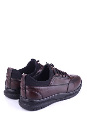 Papuç Sepeti 525 Hakiki Deri Streç Bağcıklı Günlük Erkek Ayakkabı