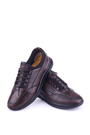 Papuç Sepeti 525 Hakiki Deri Streç Bağcıklı Günlük Erkek Ayakkabı