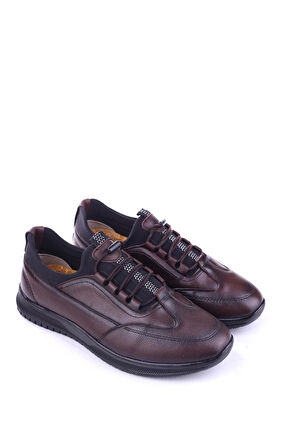 Papuç Sepeti 525 Hakiki Deri Streç Bağcıklı Günlük Erkek Ayakkabı