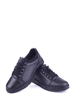 Papuç Sepeti 584 Hakiki Deri Streç Bağcıklı Günlük Erkek Ayakkabı