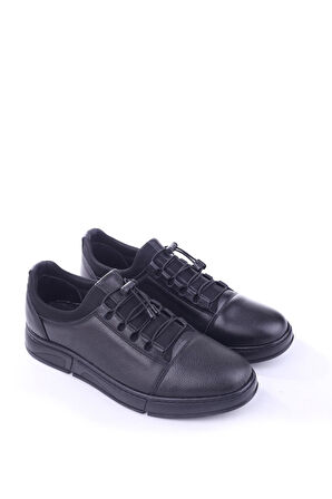 Papuç Sepeti 584 Hakiki Deri Streç Bağcıklı Günlük Erkek Ayakkabı