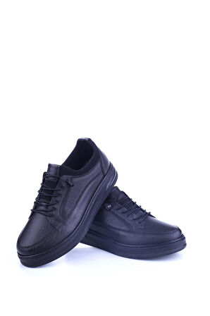 Papuç Sepeti 586 Hakiki Deri Streç Bağcıklı Günlük Erkek Ayakkabı