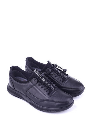 Papuç Sepeti 515 Hakiki Deri Streç Bağcıklı Günlük Erkek Ayakkabı