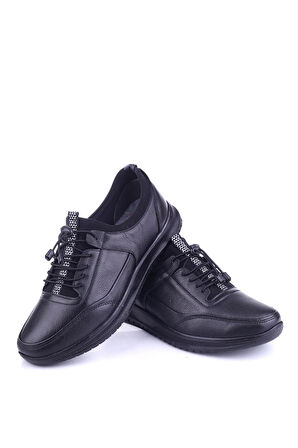 Papuç Sepeti 515 Hakiki Deri Streç Bağcıklı Günlük Erkek Ayakkabı