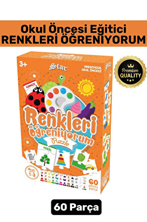 Preschool Eğitici Öğretici Görsel Algı Geliştirici Okul Öncesi Eğlenceli Puzzle-RENKLERİ ÖĞRENİYORUM