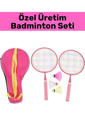 Özel Üretim Yüksek Kaliteli Kompakt Fermuarlı Askılı Taşıma Çantalı 2 Raket 2 Toplu Badminton Seti