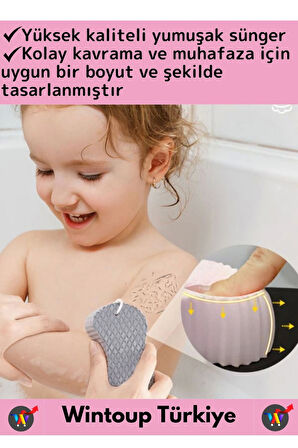 Yüksek Kaliteli Ultra Esnek Yumuşak Peeling Hassas Cilt Bebek Banyo Ovalama Süngeri Banyo Lifi 5Adet