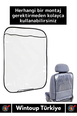 Premium Dayanıklı Temizlenebilir Tekrar Kullanılabilir Otomobil Koltuk Arkası Koruyucu Kılıf 2 Adet