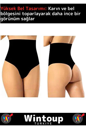 Özel Seri Yüksek Bel Karın Toparlayıcı Kaymaz Sıkılaştırıcı Kadın Slip String Tanga Korse