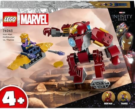 Iron Man Hulkbuster Thanos’a Karşı 76263 – 4 Yaş ve Üzeri Çocuklar için Süper Kahraman Hediyesi Fikri, Iron Man ve Uçağıyla Thanos Minifigürleri İçeren Oyuncak Yapım Seti (66 Parça)