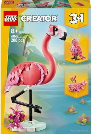 3'ü 1 Arada Vahşi Hayvanlar: Pembe 31170 – 8 Yaş ve Üzeri Kız ve Erkek Çocukları için Kakadu Papağanı veya Aksolotl'a Dönüşebilen Yaratıcı Oyuncak Seti, Hediye Fikri (288 parça)