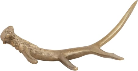Co-Op Alüminyum Boynuz Dekoru, Altın Kaplama Heykelcik, 40,64 cm U x 12,7 cm G x 12,7 cm Y, Gri