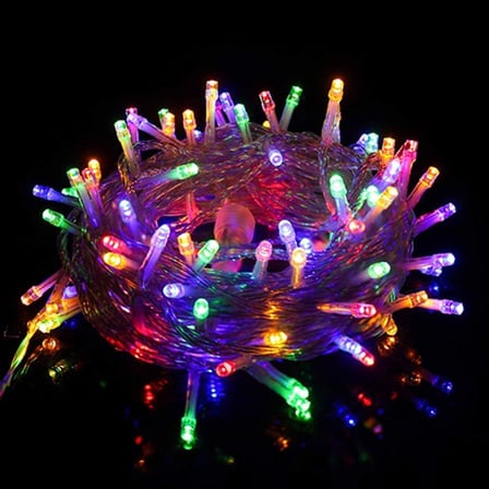 10 Metre 100 Ledli Fişli LED Işık RGB Karışık Renk Yılbaşı Led Işık Dekor Lambası Yılbaşı Ağacı Işığı Organizasyon LED Işık Düğün Nişan Kına Organizasyon Işığı Yılbaşı Led Işığı