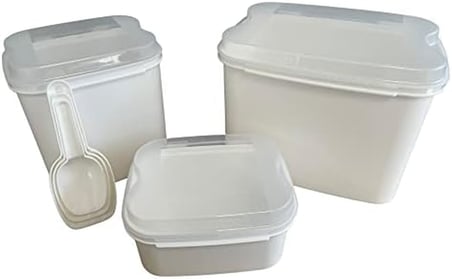 Masal Saklama Kabı, Beyaz 10 L + 4, 5 L + 1, 6 L