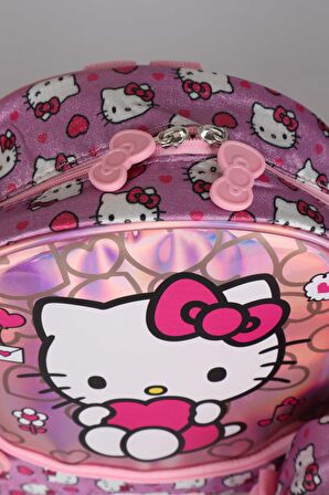 YENİ SEZON LİSANSLI HELLO KITTY'NIN PIRILTILI DÜNYASI ÖZEL KOLEKSİYON ANAOKUL,BESLENME VE KALEM ÇANTASI 3'LÜSÜ 