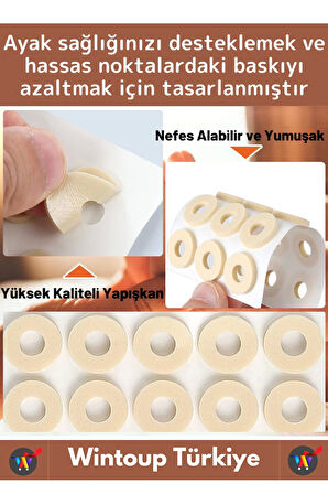 Gündelik Kullanıma Uygun Konforlu Ayak Ağrı Baskı Azaltıcı Sünger Yastık Ayak Nokta Pedi 60 Adet
