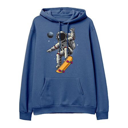 Astro-13 Baskılı Hoodie-Royal Mavi