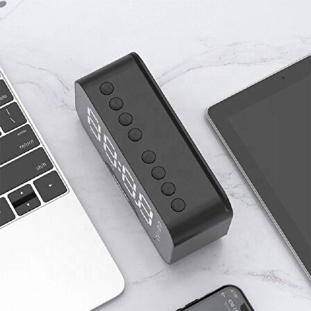 k-10 Alarmlı Dijital Çalar Saat /Bluetooth Hoparlör Speaker Fm Radyo