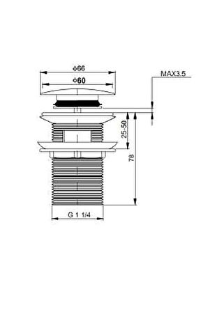 Basmalı Lavabo Sifonu Su Taşma Delikli 6190-0002