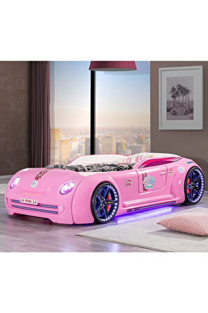 Arabalı Yatak, Pink Cooper Full Ledli Arabalı Yatak
