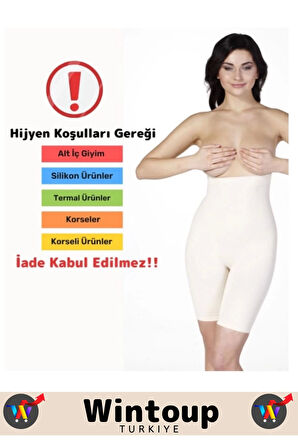 Premium Toparlayıcı Sıkılaştırıcı Vücut Şekillendirici Kaymaz Ağraflı Yüksek Bel Slip Korse