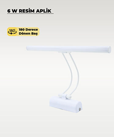 6W Beyaz Flüt Aplik 6500K (Beyaz Işık)