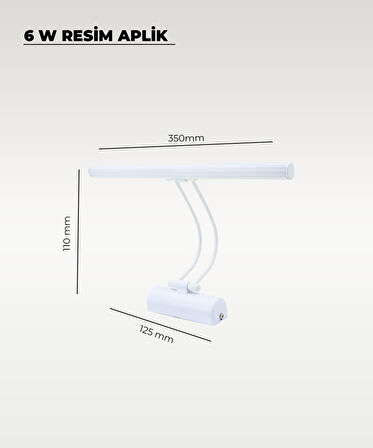 6W Beyaz Flüt Aplik 6500K (Beyaz Işık)