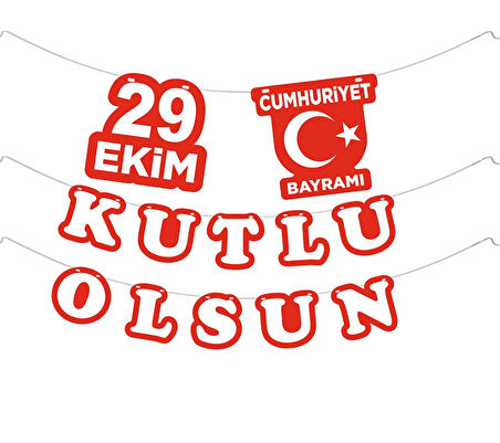 29 Ekim Cumhuriyet Bayramı Flama Karton Banner Okul Süsleme - 1 Adet