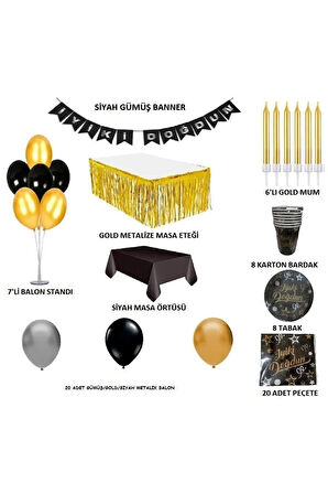 Siyah Gold Gümüş Doğum Günü M71