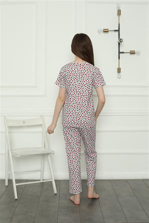 Moda Çizgi Anne Kız Aile Penye Pijama Takım Ayrı Ayrı Satılır. Fiyatları Farklıdır 50119 Beyaz