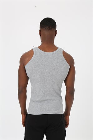 Moda Çizgi Erkek Gri Sporcu Ribana Atlet 6503