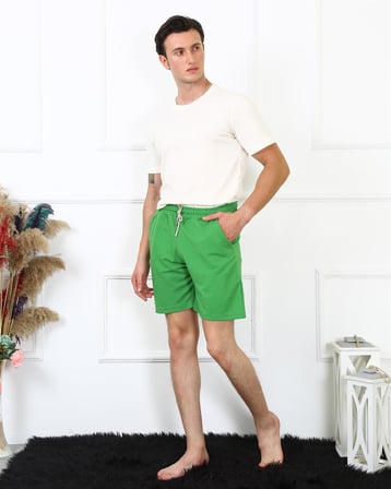Moda Çizgi Erkek Lakost Fıstık Yeşili Şort 27487