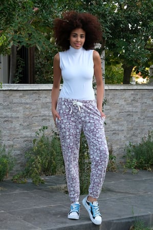 Moda Çizgi Kadın Welsoft Polar Tek Alt Pijama 210062 Mor