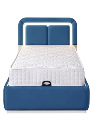Demonte Baza Seti, Nox Ledli Tek Kişilik Baza Başlık Seti - İkili Set, Mavi - 100x200 cm