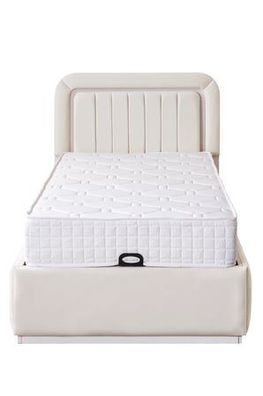 Demonte Baza Seti, Valens Ledli Tek Kişilik Baza Başlık Seti - İkili Set, Krem - 100x200 cm