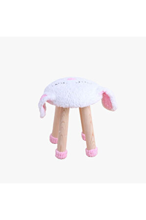 Reyo Hayvan Figürlü Ahşap Amigurumi Çocuk Taburesi Tavşan
