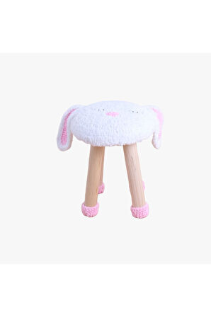 Reyo Hayvan Figürlü Ahşap Amigurumi Çocuk Taburesi Tavşan