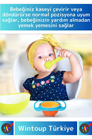 Premium Seri BPA Free Zararsız Pratik Kolay Temizlenir Eğlenceli Dökülmez Tasarım Bebek Mama Kasesi