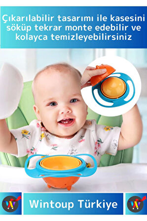 Premium Seri BPA Free Zararsız Pratik Kolay Temizlenir Eğlenceli Dökülmez Tasarım Bebek Mama Kasesi