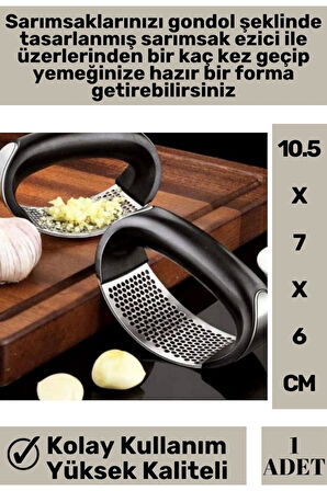 Premium Yüksek Kaliteli Garlic Press Rahat Tutuş Gondol Tasarım Çelik Yeni Nesil Sarımsak Rendesi