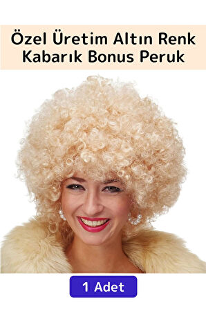 Premium Eğlence Etkinlik Kostüm Cadılar Bayramı Şık Kabarık Bonus Afro Kıvırcık Unisex Parti Peruğu