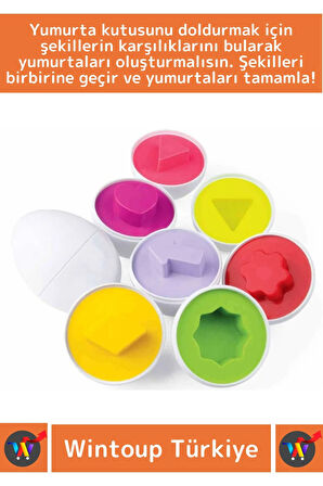 Premium Çocuk Eğitici El Göz Koordinasyonu Zeka Geliştirici 15'li Geometrik Yumurta Eşleme Oyunu
