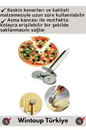 Yüksek Kaliteli Uzun Ömürlü Çift Taraflı Pizza Hamur Kesme Doğrama Şekillendirme Dilimleme Bıçağı