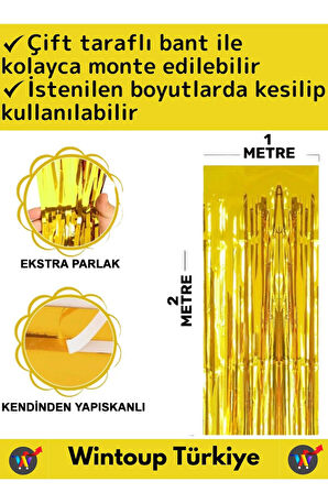 Özel Üretim Ekstra Parlak Saçaklı Doğum Günü Düğün Kına Parti Fotoğraf Çekimi Arka Fon Perde 1X2 Mtr