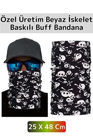 Yüksek Kaliteli Şık Kuru Kafa Tasarımlı Motor Açık Hava Spor Çok Amaçlı Saç Boyun Bilek Buff Bandana