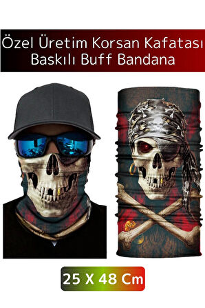 Yüksek Kaliteli Şık Kuru Kafa Tasarımlı Motor Açık Hava Spor Çok Amaçlı Saç Boyun Bilek Buff Bandana