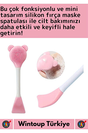 Premium Tasarım Çok Amaçlı Makyaj Esnek Yumuşak Silikon Yüz Temizleme Maske Uygulama Fırça&Spatulası