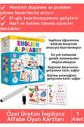 Premium Eğitici Zeka El Göz Koordinasyonu Geliştirici Matematik İngilizce Alfabe Oyun Kartları