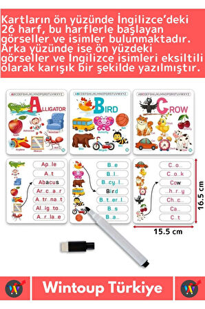 Premium Eğitici Zeka El Göz Koordinasyonu Geliştirici Matematik İngilizce Alfabe Oyun Kartları