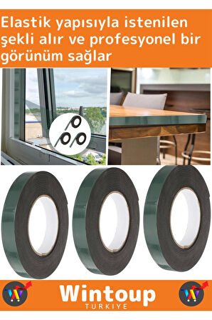 Özel Üretim Ultra Güçlü İz Bırakmaz Elastik Yapılı Çift Taraflı 48mm-10Metre Akrilik Köpük Bant 3 Ad